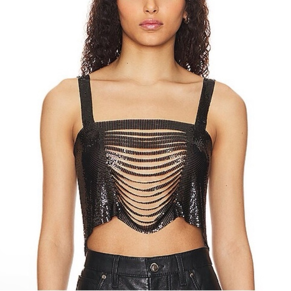 Superdown Lacey Top in Black Size S